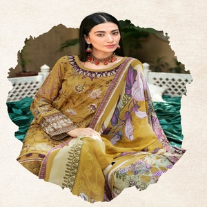 Venta al por mayor de 3 piezas de diseñador pesado Maxi Lawn Suits Original de marca pakistaní e india Lehnga Choli por Ramsha - Product Image 6