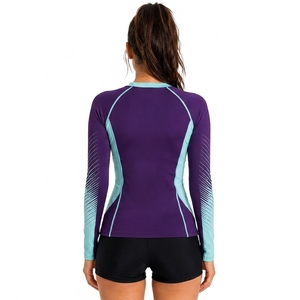 <b>Women</b> Surf Rash Guard Long Sleeve UV Protection Quick Dry Stretch <b>Swim</b> Top Wholesale - Product Image 2