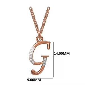Unique 925 <b>silver</b> Rose Moissanite Letter G Pendant Channel Set Round Brilliant Cut Minimalist Unisex Everyday Wear - Product Image 4