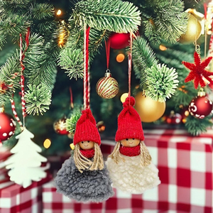 ของตกแต่งคริสมาสต์จี้ไม้ทำจากไม้สำหรับเด็กผู้หญิงน่ารักขายส่ง - Product Image 4