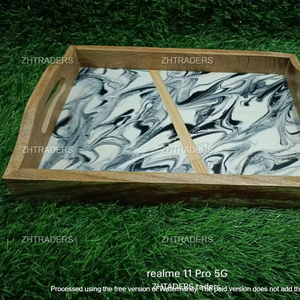 ถาดเสิร์ฟพร้อมที่จับช้อนส้อมเครื่องใช้ในครัวถาดเสิร์ฟแบบฝังกระดูกรูปทรงและสีแบบกำหนดเอง - Product Image 2