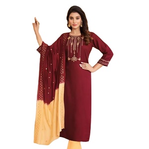 Nueva colección Heavy Chin on With Bordado work Kurtis set para mujer - Product Image 1