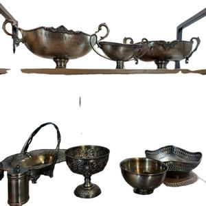 MOON STAR EXPORTS - Tazón Decorativo Clásico de Metal con Acabado Dorado de Lujo, Apto para Lavavajillas, Duradero, Centro de Mesa Vintage - Product Image 1