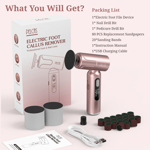 Pelcas 2 trong 1 sơn móng tay điện chân <span class=keywords><strong>Callus</strong></span> Remover cho da chết và vết chai loại bỏ chân sửa chữa công cụ - Product Image 5