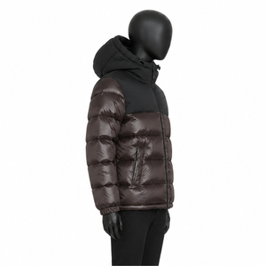 Veste d'hiver pour homme, veste matelassée à capuche bicolore personnalisée, imperméable, épaisse, rembourrée, coupe-vent, parka d'extérieur - Product Image 2