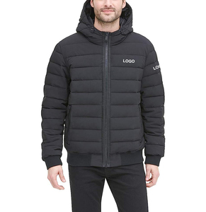 Veste matelassée épaisse à capuche pour homme, style décontracté, imperméable et coupe-vent, motif uni sur le devant, marque privée High Street - Product Image 6