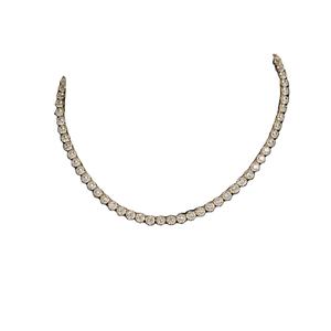 18K Yellow Gold Round Cut Cluster Tennis Chain VVS Moissanite D Color for <b>Men</b> and Women Hip Hop Style <b>Necklace</b> - Product Image 1