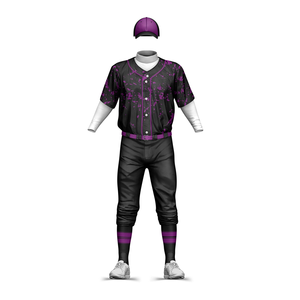 Uniforme de Béisbol para Hombre, Diseño de Camuflaje Negro, Colores Personalizados, 100% Poliéster Antibacterial, Logotipo Personalizado - Product Image 5