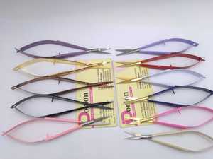 Ciseaux professionnels en acier inoxydable pour cils et sourcils, logo personnalisé, vente en gros, ciseaux de manucure, ciseaux micro-à ressorts tranchants - Product Image 2