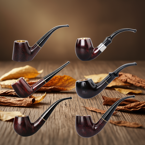 Pipe à fumer en bois de type courbé, faite à la main, de haute qualité, finition laquée vintage, durable, réutilisable, écologique, portable, logo personnalisé - Product Image 3