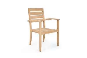 Round Teak Garden <b>Dining</b> Set Outdoor Wooden Table with 4 <b>Chairs</b> <b>Rustic</b> Style Durable Furniture for Patio Use - Product Image 4