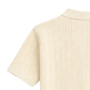 Polo de punto con costuras verticales para hombre, manga corta, 100% algodón, corte ajustado, transpirable, informal, de verano, OEM, venta al por mayor, a la moda - Product Image 5