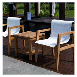 Silla Catalina Ocean de Madera de Teca, Minimalista, Resistente y Ecológica, para Comedor Exterior, Salas de Estar, Hoteles y Hospitales - Product Image 1