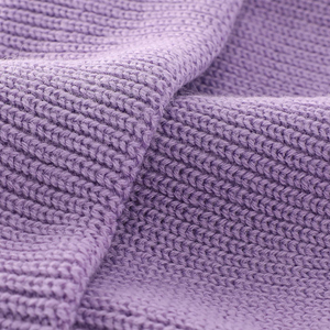 Unisex Solid Color Ribbed Knit Beanie Hat for Adults 56-58CM Casual <b>Winter</b> <b>Cap</b> Purple Acrylic Material - Product Image 5