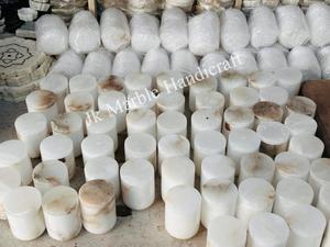 Best Price Natural White Marble Eco-Friendly Candle Holder Round <b>Jar</b> for Home <b>Decoration</b> Wholesale Best Price Available - Product Image 5