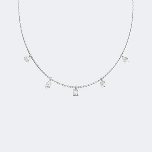 Collier avec pendentif en diamants de 1,00 carat total, taille mixte, serti à griffes - Product Image 5