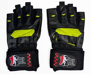 Mitaines de musculation en PU demi-doigts, poids lourd, pour entraînement de musculation, avec sangle de poignet réglable, unisexe - Product Image 1