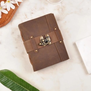Personalized Handcrafted Vintage Leather bound Journal with Lock Antique Deckle - Product Image 3