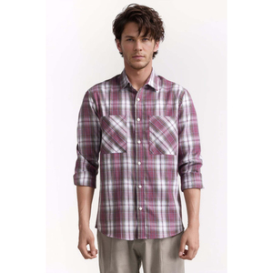 Chemises décontractées pour hommes 100% coton flanelle à rayures coupe classique, faible MOQ, service OEM ODM - Product Image 4