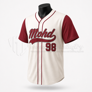 Professional Custom Baseball Uniform Jersey Breathable <b>Button</b> Team <b>Shirt</b> OEM ODM Factory Wholesale Sportswear 100% Polyester - Product Image 3