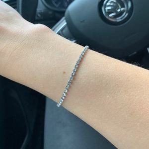 RAMDUT IMPEX RD-DTB48 Moissanite Tennis <b>Bracelet</b> Gold Plated Hiphop Square Link Sparkling Bangle Secure Clasp GRA Certified - Product Image 2