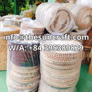 Seagrass Craft Placemats <b>Round</b> Woven Wicker <b>Table</b> <b>Mats</b> Natural Straw Charger Plates for Handcrafted Art Decor - Product Image 4