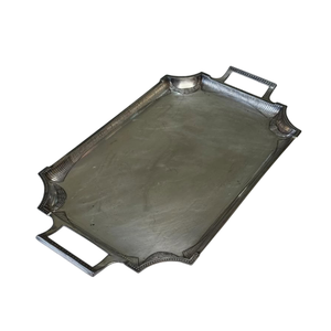 Bandeja de Servir Ovalada de Metal Galvanizado con Asas Recortadas, Plato de Servir Duradero Estilo Rústico Vintage, Bandejas para Servir Comida y Bebidas - Product Image 3