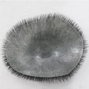 BM Hair BSM-606 Remy Hair <b>Wig</b> <b>Men</b> Breathable Indian Prosthesis Replacement Toupee Thin Skin Base Natural Wave 100% Hand Tied - Product Image 6