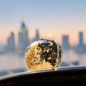 Handmade Black & Gold Clutch <b>Bag</b> Mica Flakes Resin Evening <b>Bag</b> - Product Image 5