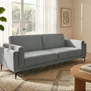 Canapé modulaire sectionnel moderne pour salon, 4 places, pieds en bois, revêtement en tissu de qualité supérieure, forme d'angle - Product Image 1