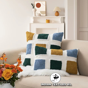 High Quality Tufted Cotton <b>Cushion</b> Cover Embroidered Woven Techniques for Home Living Room Sofa <b>Bed</b> Waist Pillow Hotels By ITHL - Product Image 1