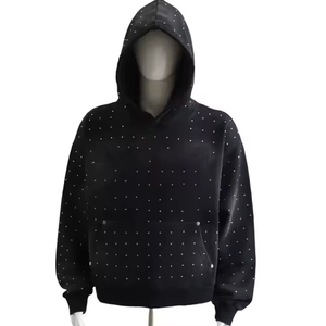 Mens Quarter-<b>Zip</b> Regular Fit Hoodie 450gsm 100% Cotton Solid Windproof Custom Streetwear 1.1 Clothing - Product Image 2