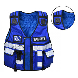 Gilet de sécurité bleu réfléchissant haute visibilité, vêtements de travail unisexes, uniforme en polyester - Product Image 4