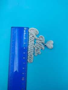 Pendentif personnalisé en forme de cœur avec moissanite, en argent 925, style hip-hop, pour femme, cadeau pour elle - Product Image 3