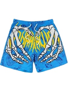 New Fashion Summer Casual Breathable <b>Heat</b>-Transfer Printing Shorts Drawstring Mid Jogger Gym Men's Basketball Custom Shorts - Product Image 4