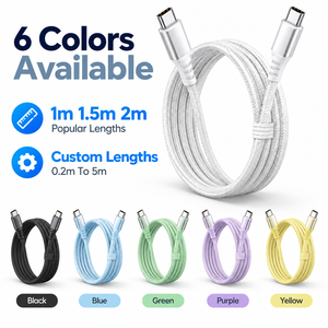 Câble <span class=keywords><strong>de</strong></span> charge rapide USB-C 240W avec marqueur E, tressé en nylon, longueur et couleur personnalisables pour accessoires mobiles en gros - Product Image 2