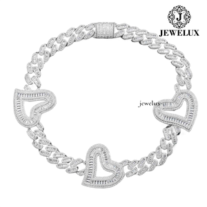 Cadena de Eslabones Cubanos de Plata 925 de Calidad Premium, Chapada en Oro de 14K/18K, con Incrustaciones de Moissanita, Estilo Hip Hop, Joyería Unisex de Lujo, IGI - Product Image 3