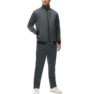 Chándal para hombre al por mayor, personalizado, con cuello ajustable, mangas largas, servicio OEM, material de algodón y poliéster. - Product Image 6