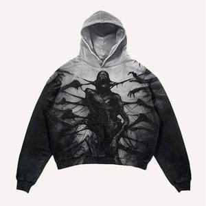 Sudadera con Capucha Personalizada para Hombre, de Alta Calidad, Estilo Urbano, Ecológica, Lavado Ácido, con Logotipo y Parche Desgastado, MOQ Bajo, Invierno, Poliéster/Algodón - Product Image 2