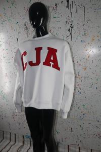 Sweat-shirt à col montant CJA WHITE 100% COTON ROUGE avec broderie appliquée, col large, URBAN PRODUCTIONS - Product Image 3