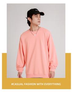 เสื้อสเวตเชิ้ตไหมพรมสีพื้นทรงโอเวอร์ไซส์ คอกลม แขนยาว ใส่ได้ทั้งชายและหญิง สไตล์ลำลอง สำหรับฤดูใบไม้ร่วง - Product Image 4