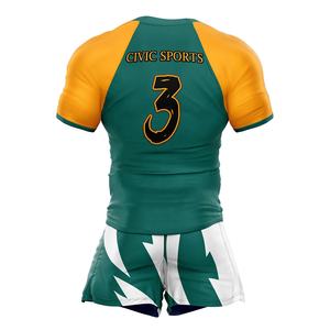 Vêtements de sport personnalisés 100% polyester, uniforme de rugby personnalisé par sublimation - Product Image 3