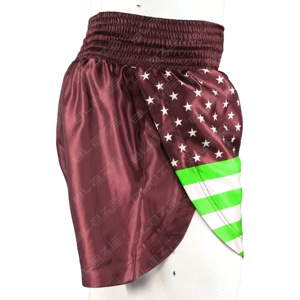 Pantalones cortos de entrenamiento Blaze Fight Wear al por mayor 100% poliéster patrón de tablero transpirable de moda logotipo personalizado medio antiarrugas Muay - Product Image 4