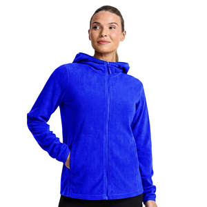 Sudadera con Capucha y Cierre de Cremallera en Verde Oliva, Corte Regular, Informal, Unisex, para Otoño, 100% Poliéster, Transpirable, Diseño Sólido de Punto - Product Image 3