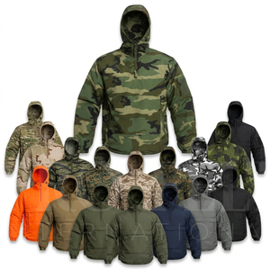 Hot Sale Custom Zipper Closure Hooded Windbreaker <b>Jacket</b> Lightweight Waterproof Outdoor Utility <b>Pullover</b> Hoodie <b>Jackets</b> - Product Image 1