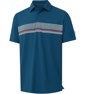 Polo pour homme à manches courtes, couleur contrastée, nouveau vêtement en coton, style streetwear, polos décontractés - Product Image 1