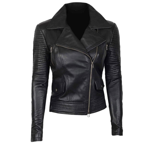 Winter <b>Jacket</b> Women Genuine Leather <b>Jacket</b> Slim Fit Fashion <b>Biker</b> Motorcycle <b>Jacket</b> Women Black Leather <b>Biker</b> <b>Jacket</b> - Product Image 1