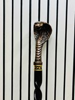 Bastón de paseo con cabeza de cobra tallada y pulida a mano |   Adorno de pared de madera de haya original, plegable en 3 partes, para San Valentín y Pascua