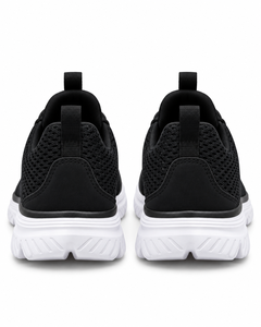 Zapatos Deportivos Negros de Malla Transpirable para Hombre con Cordones y Suela Blanca - Product Image 4