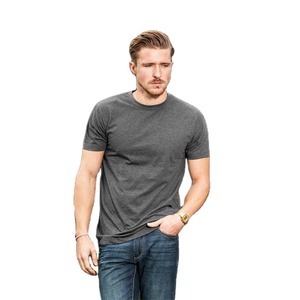 Camiseta de Manga Corta para Hombre, 100% Algodón, Cuello Redondo, Color Sólido, Corte Regular, Informal, Transpirable, Lisa - Product Image 2